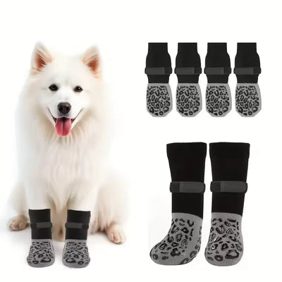 Anti-Slip Dog Grip Socks, Set of 4