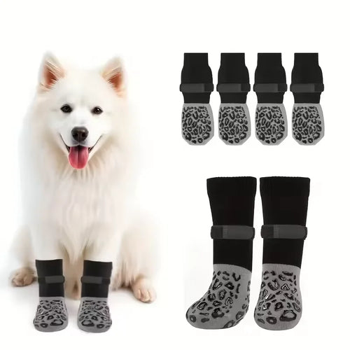 Anti-Slip Dog Grip Socks, Set of 4