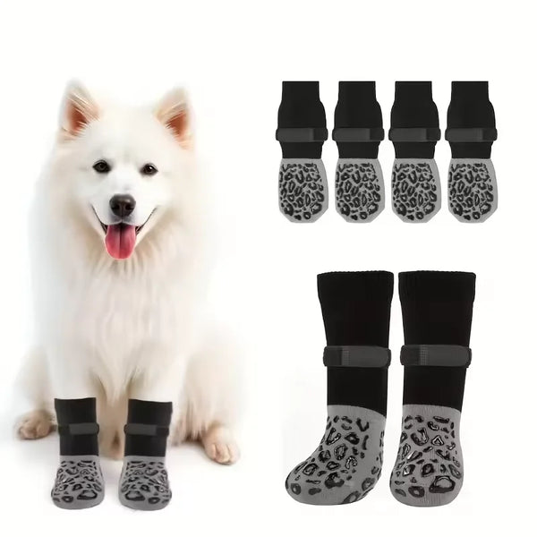 Anti-Slip Dog Grip Socks, Set of 4