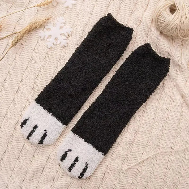 Fluffy Cat Paw Socks