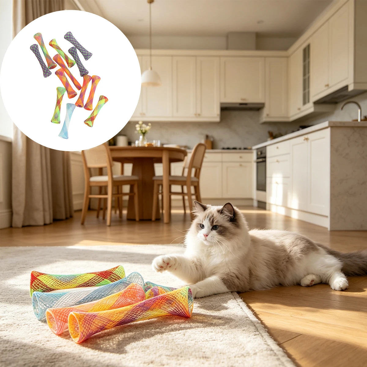Folding Spring Cat Toys, Pack of 10