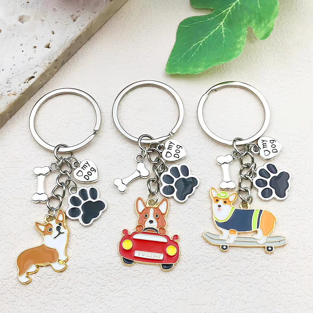 Skateboarding Pup Keyring