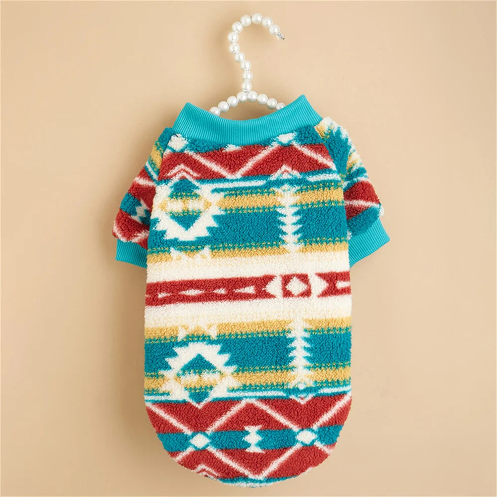 Patterned Fleece Jumper for Small Dogs - Geometry / XS (chest 30 cm)