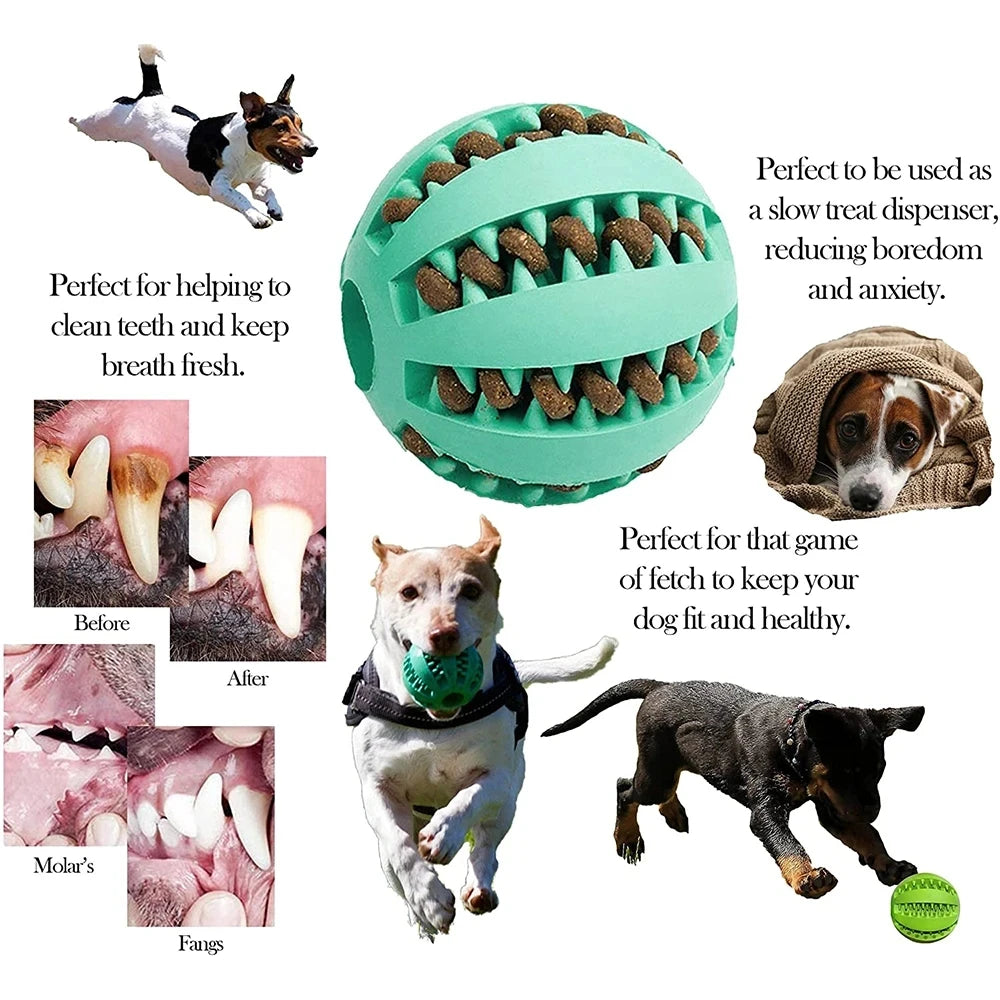 Treat Dispensing Rubber Ball for Dogs