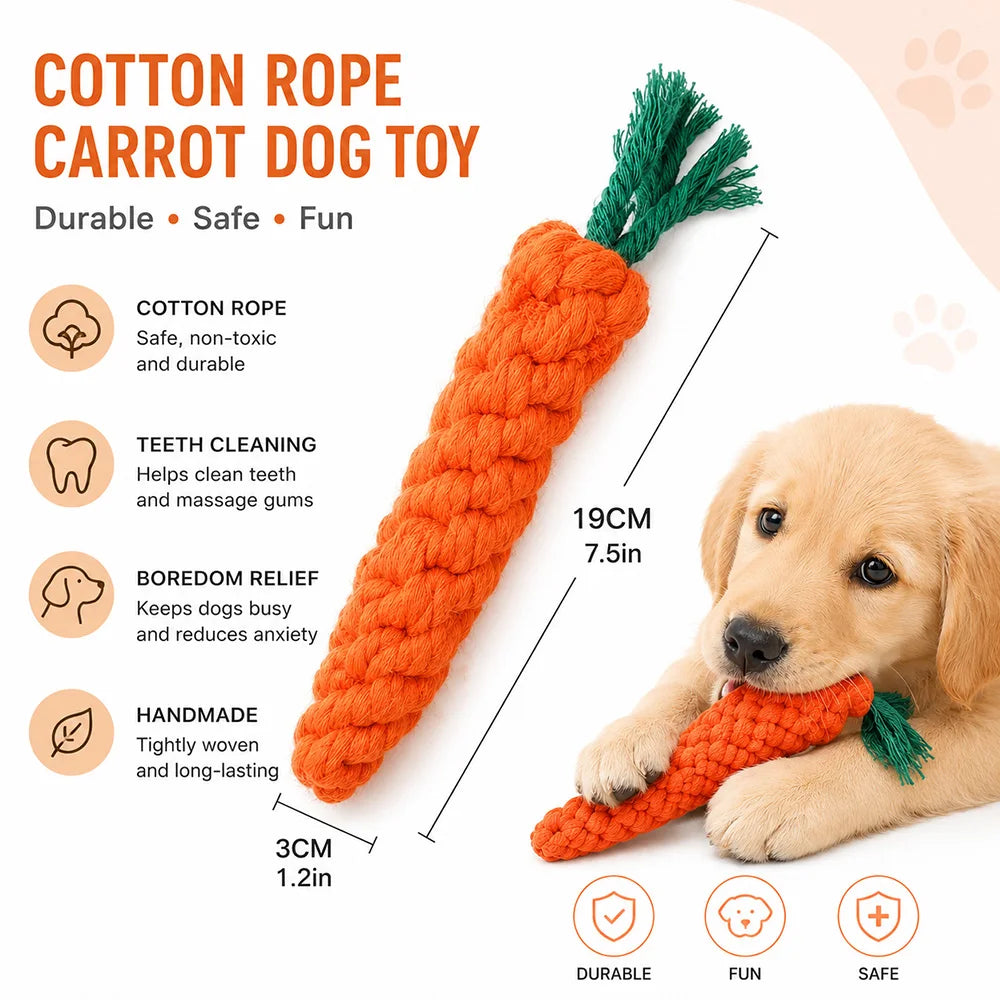 Squeaky Plush Animal Dog Toys - Carrot