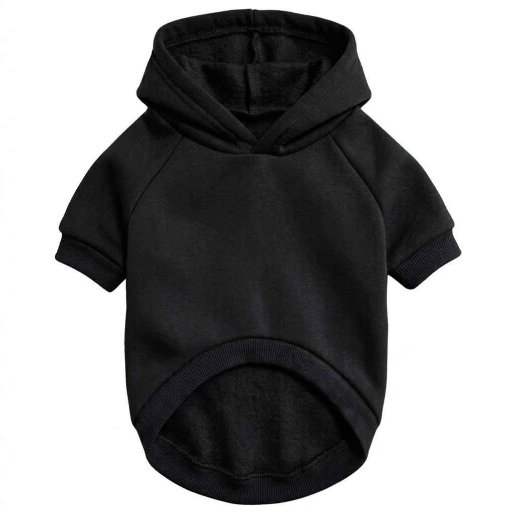 Warm Hoodie for Large Dogs - Black / S (1 to 1.5 kg)