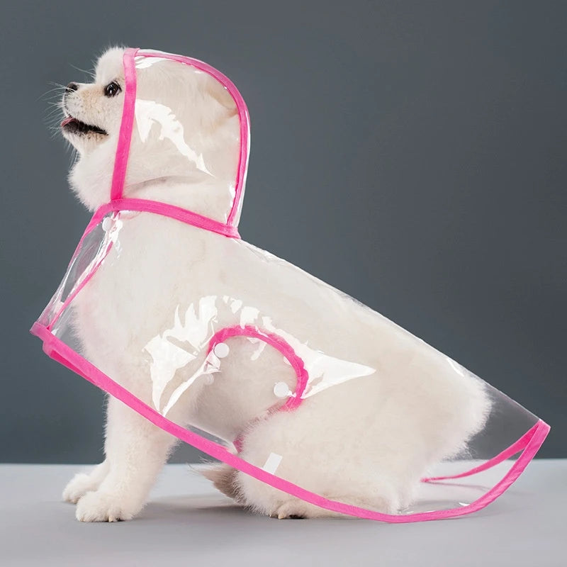 Clear Hooded Dog Raincoat