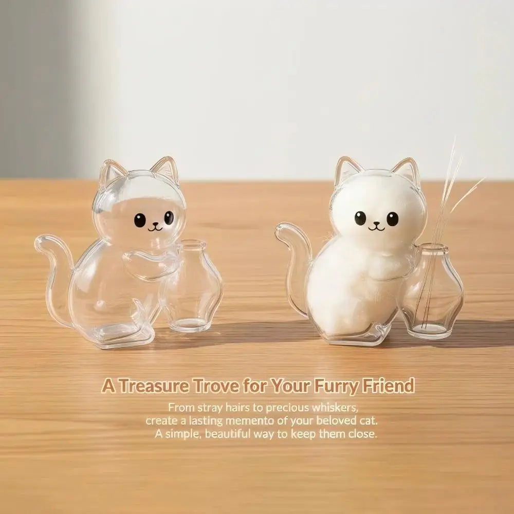Cat-Shaped Fur Keepsake Fridge Magnet