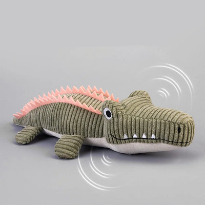Squeaky Corduroy Crocodile Dog Toy