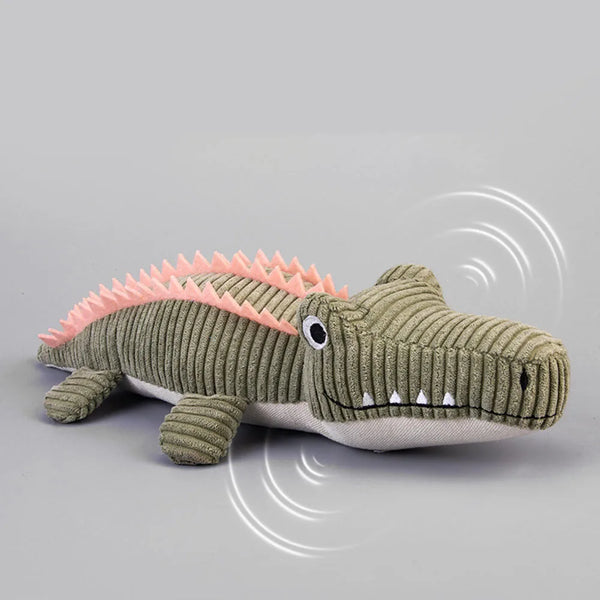 Squeaky Corduroy Crocodile Dog Toy