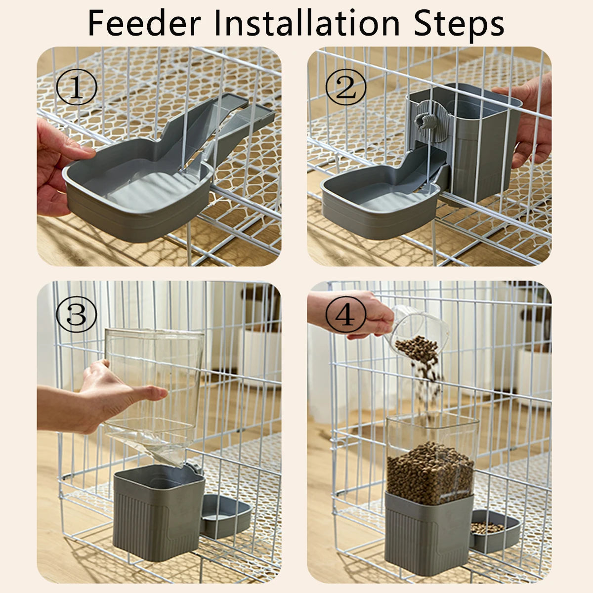 Gravity Feeder and Water Dispenser for Crates