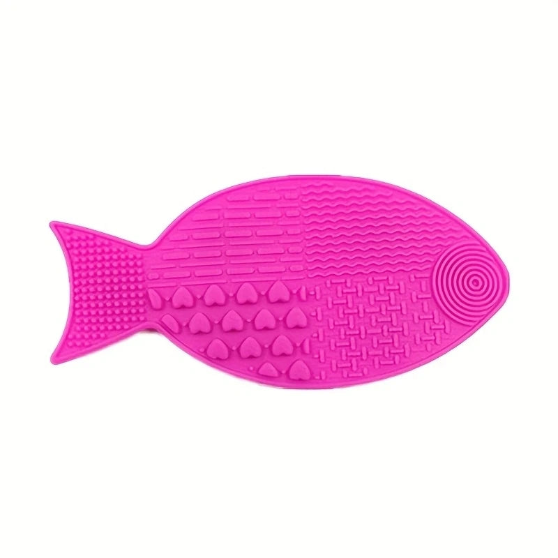 Fish-Shaped Lick Mat with Suction Cups - Pink