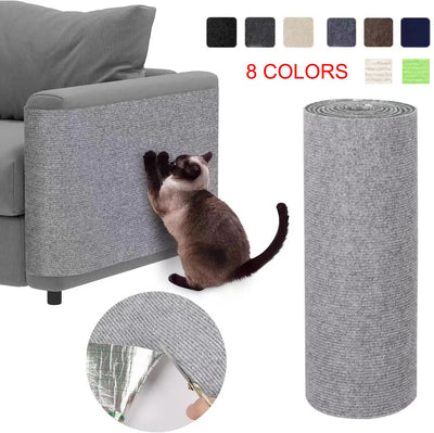 Self-adhesive cat scratching mat