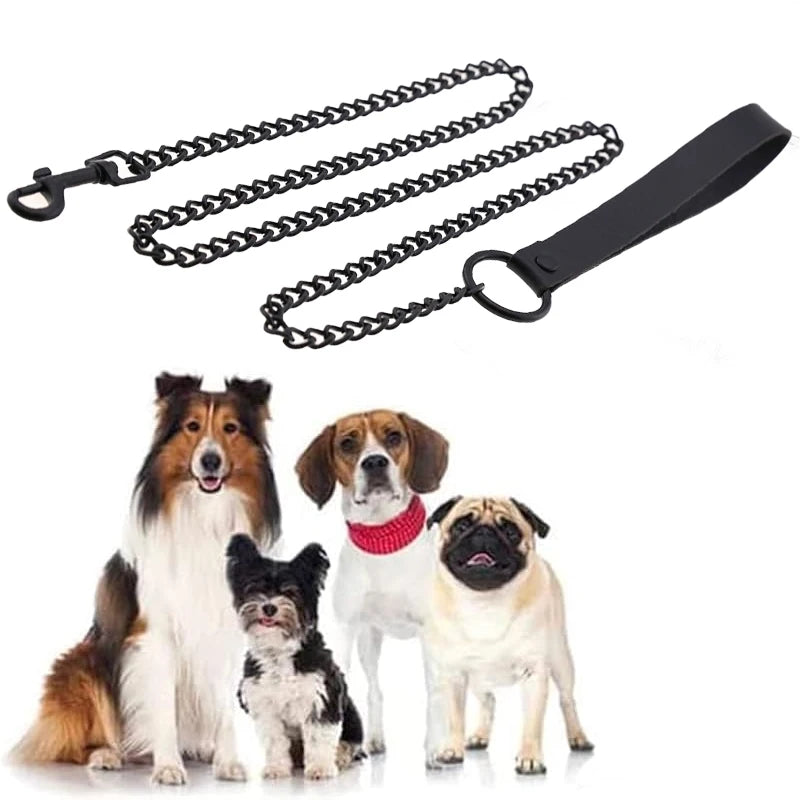 Chew-Proof Chain Dog Lead with Padded Handle