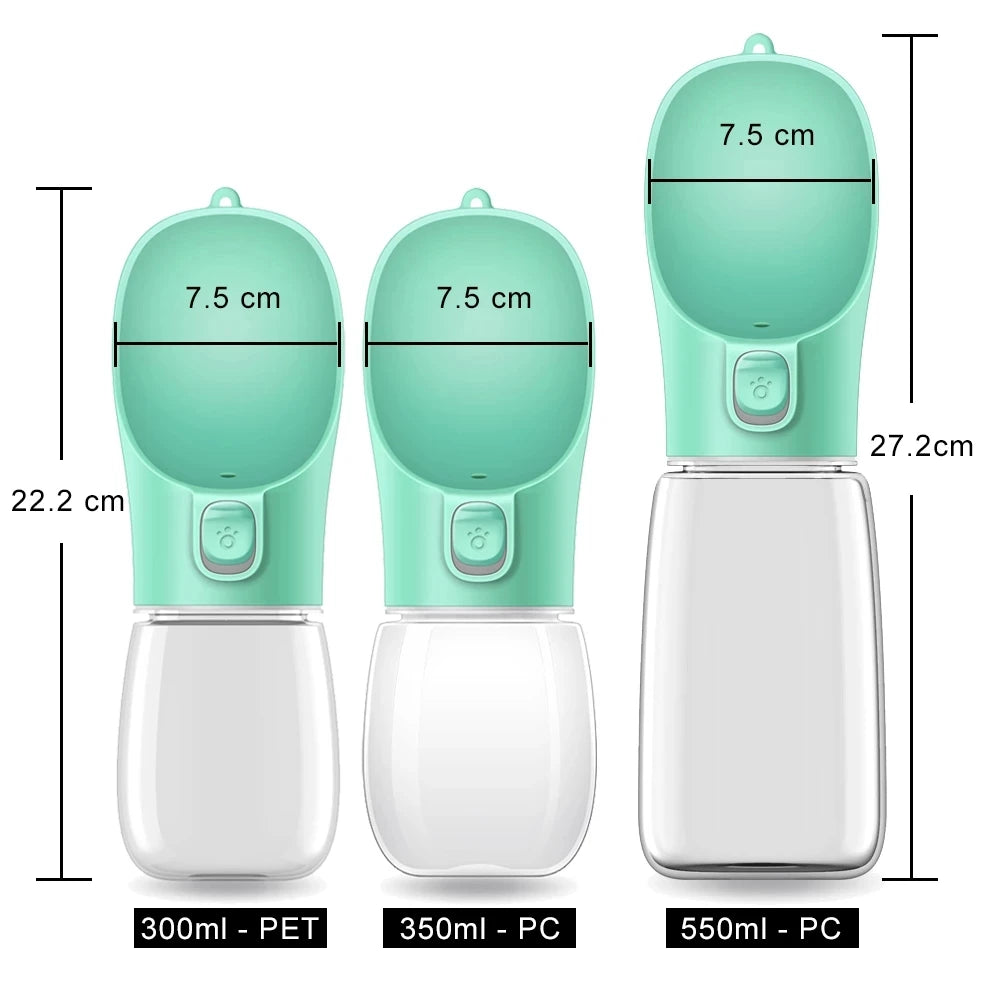 Portable Dog Water Bottle with Drinking Trough