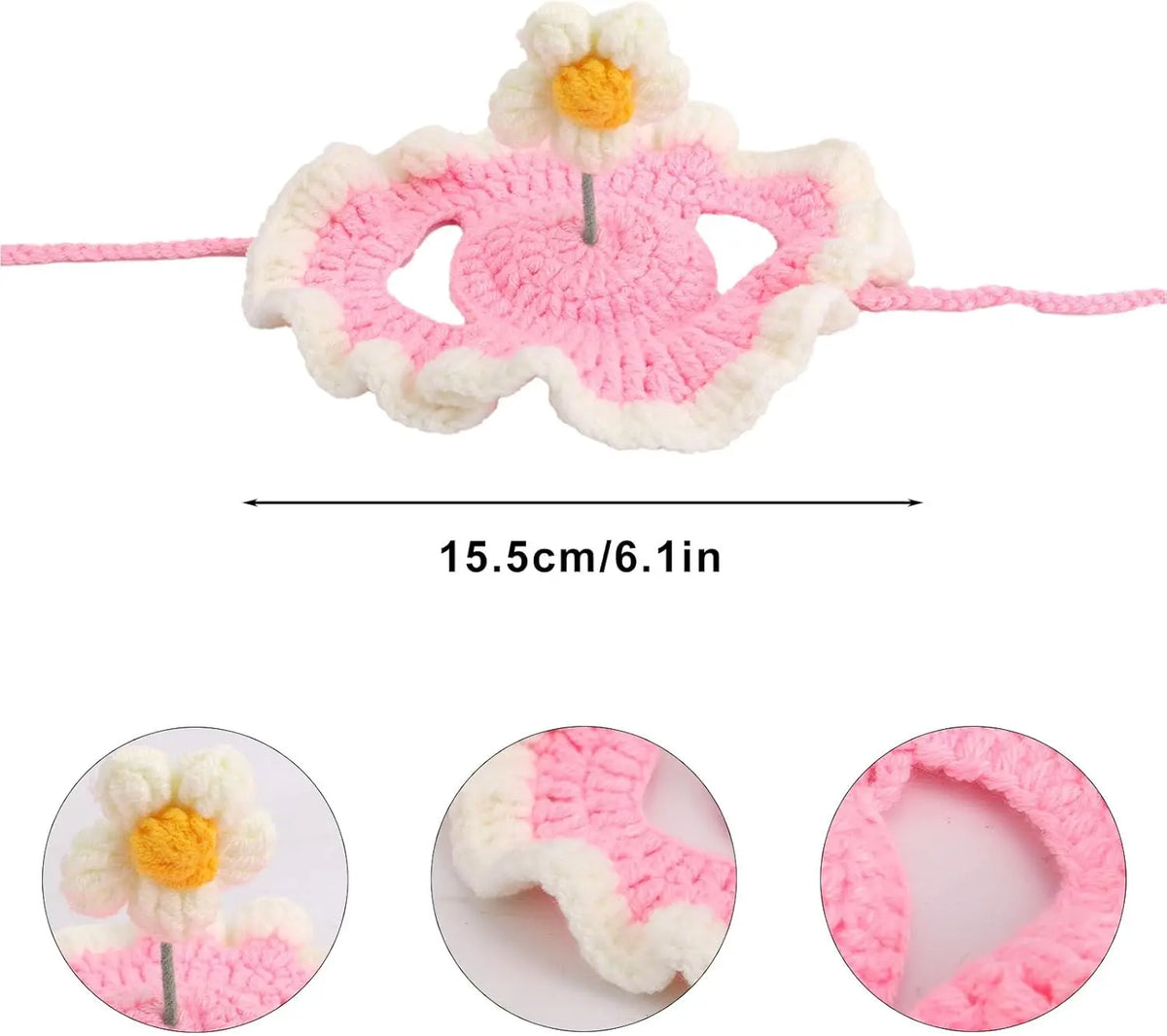 Crochet Flower Hat for Cats and Small Dogs