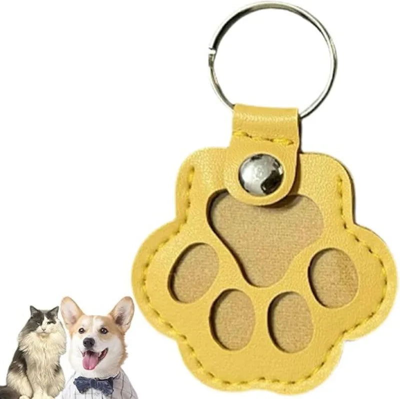 Yellow paw pouch keyring