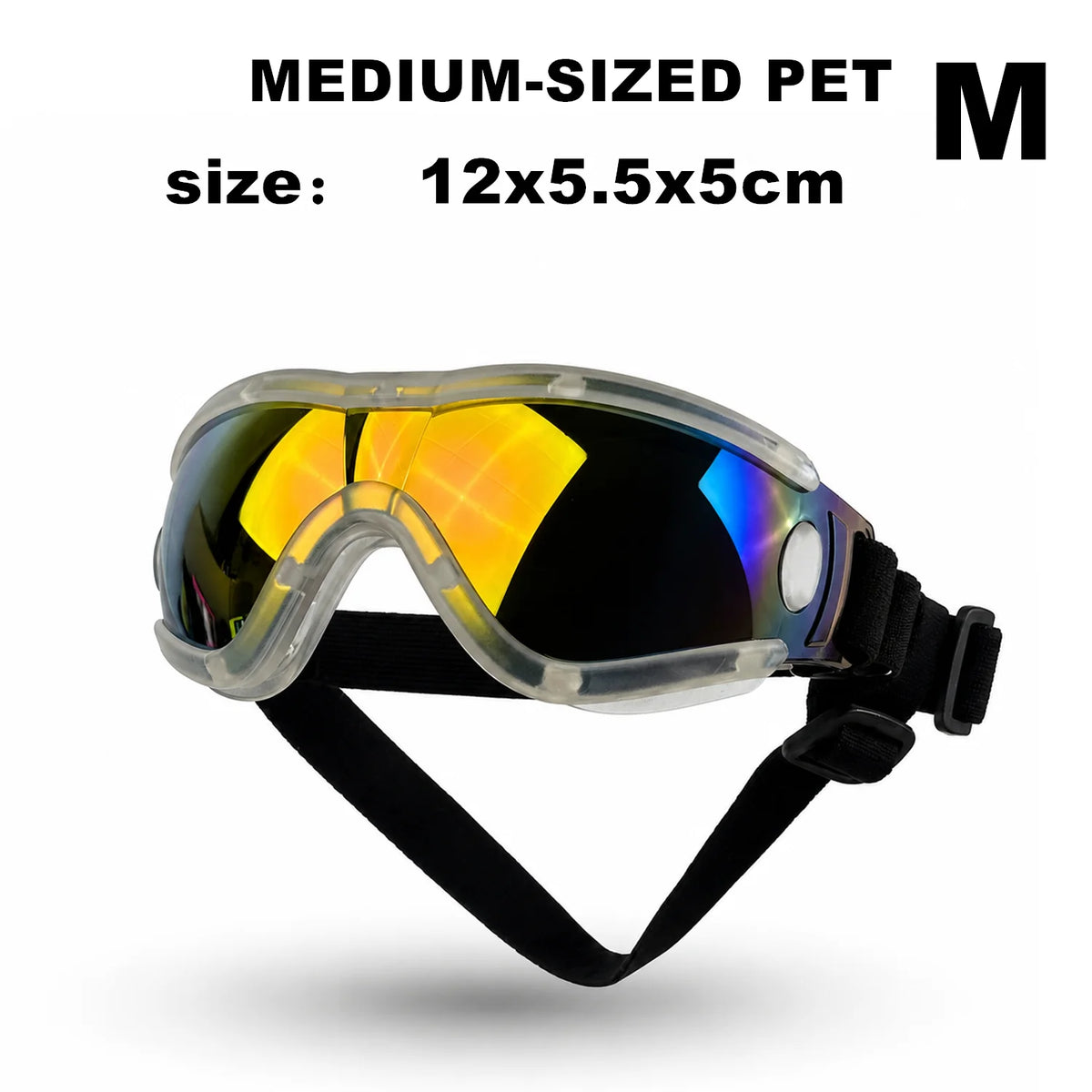Dog Goggles with UV Protection - Clear, red lens, M