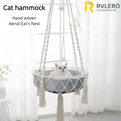 Macrame Hanging Cat Hammock