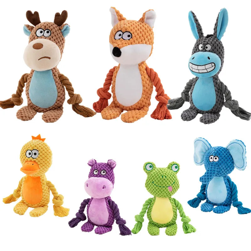 Knotted Plush Animal Dog Toy