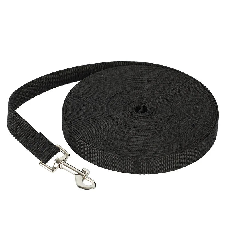 Long Training Dog Lead, 1.5 to 30 m - Black / 30 m(100ft)