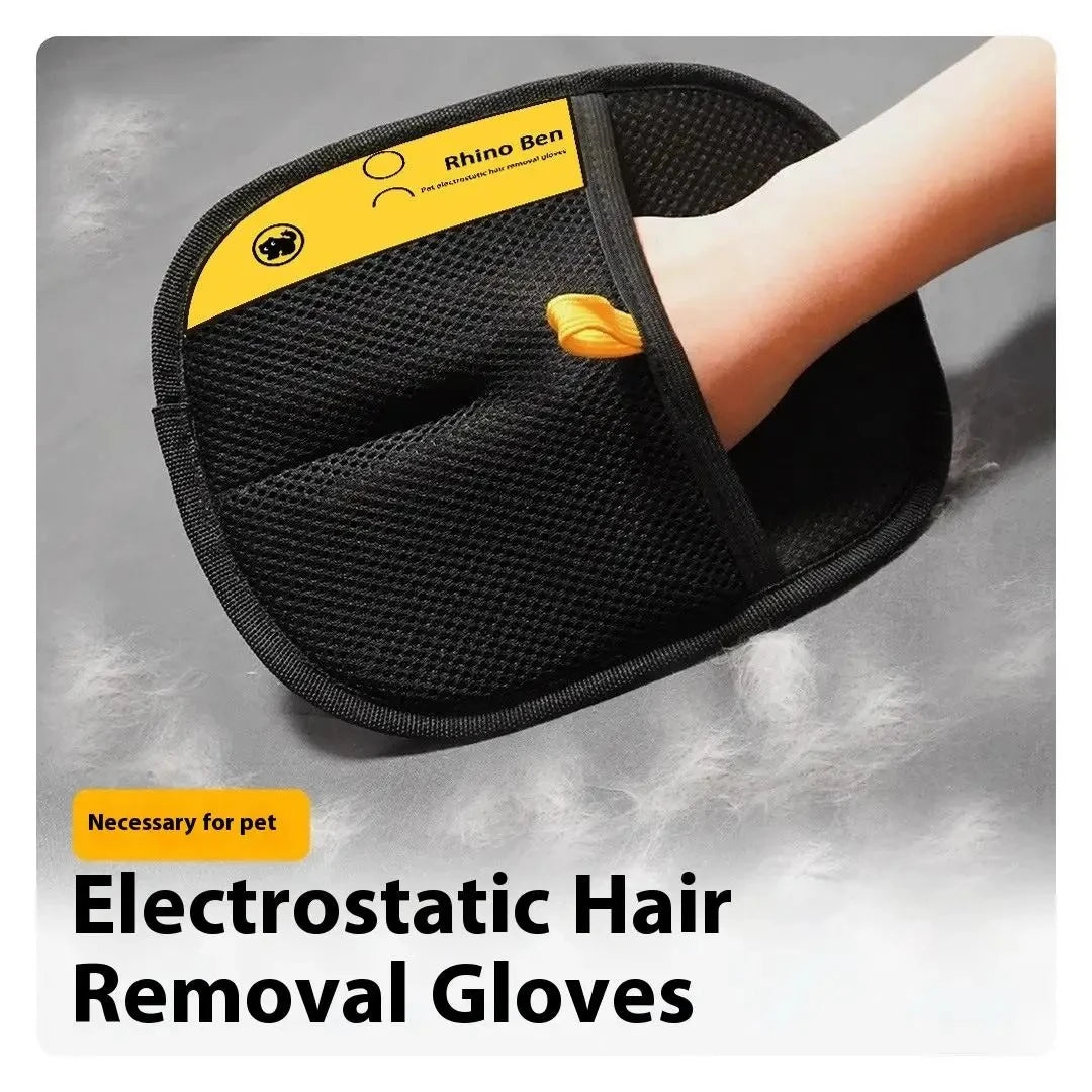 Pet Grooming Glove for Dogs and Cats - Black Black