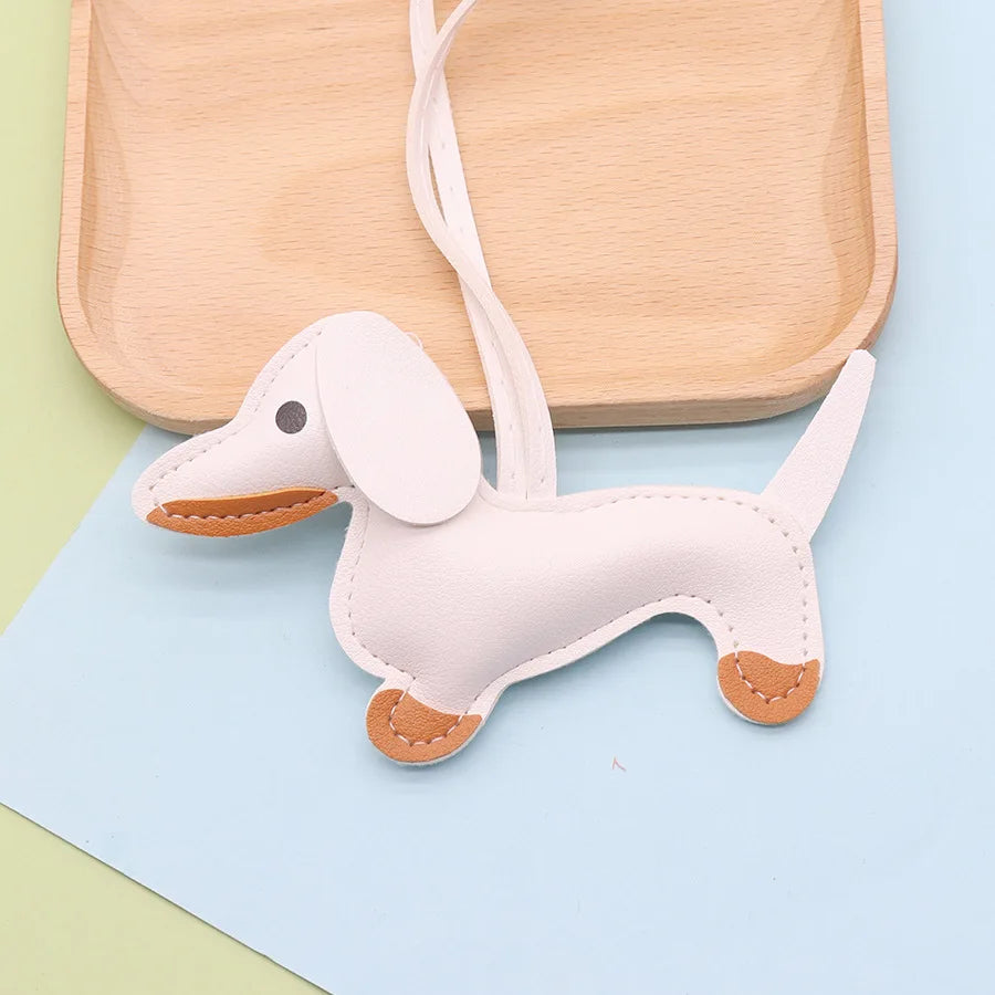 Leather Sausage Dog Keyring