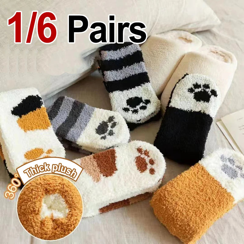 Warm Cat Paw Socks