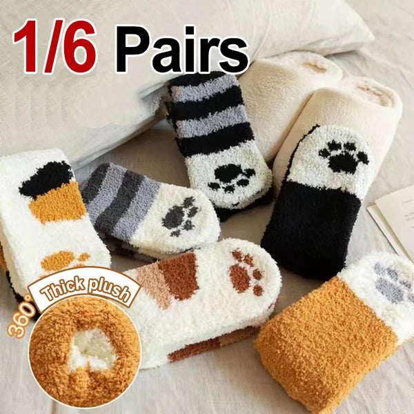 Warm Cat Paw Socks