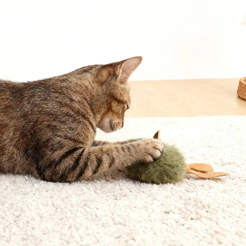 Realistic Squeaky Plush Mouse Cat Toy