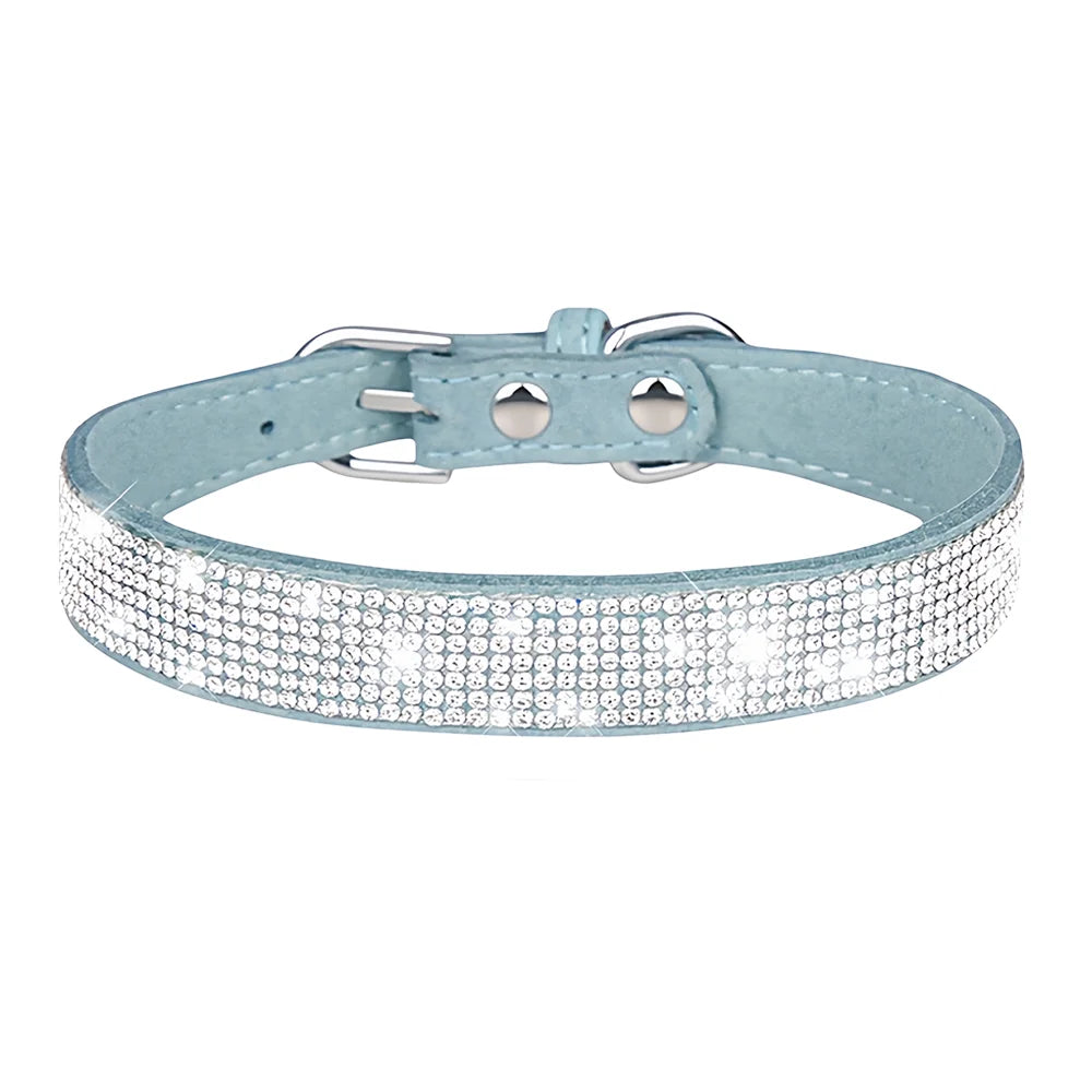 Sparkly Rhinestone Collar for Dogs and Cats - Blue / L