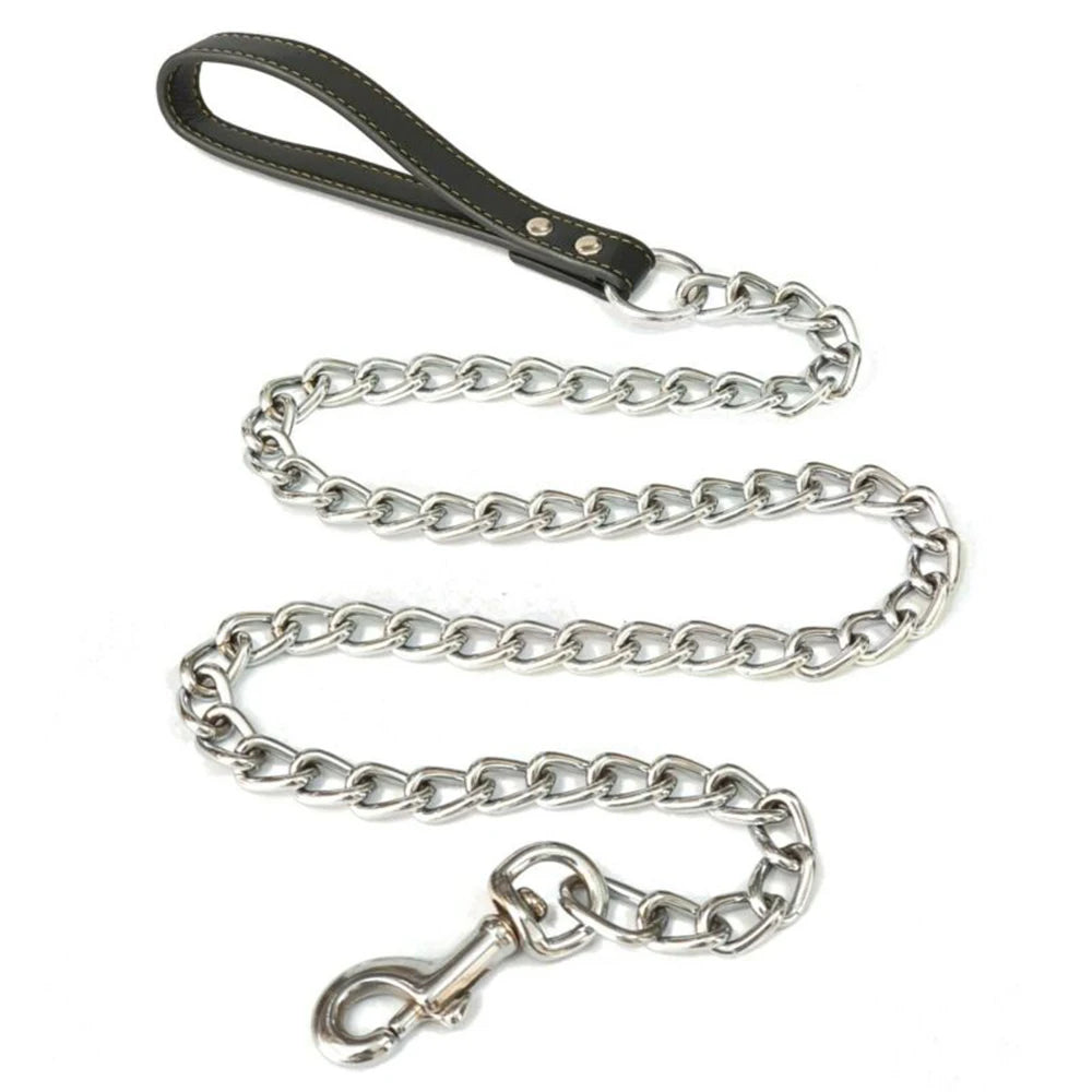 Chain Dog Lead with Padded Handle