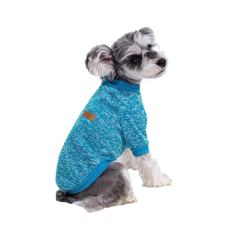 Warm Sweatshirt Jacket for Small Dogs - Light Blue / XS
