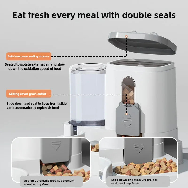 Gravity Pet Feeder and Water Dispenser Set