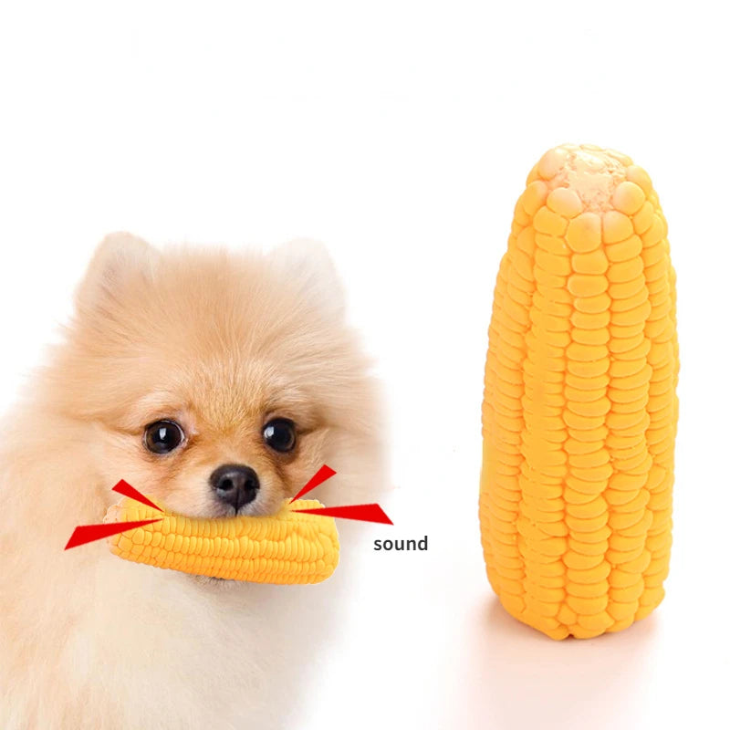 Squeaky Latex Corn Toy