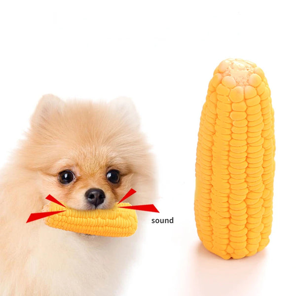 Squeaky Latex Corn Toy
