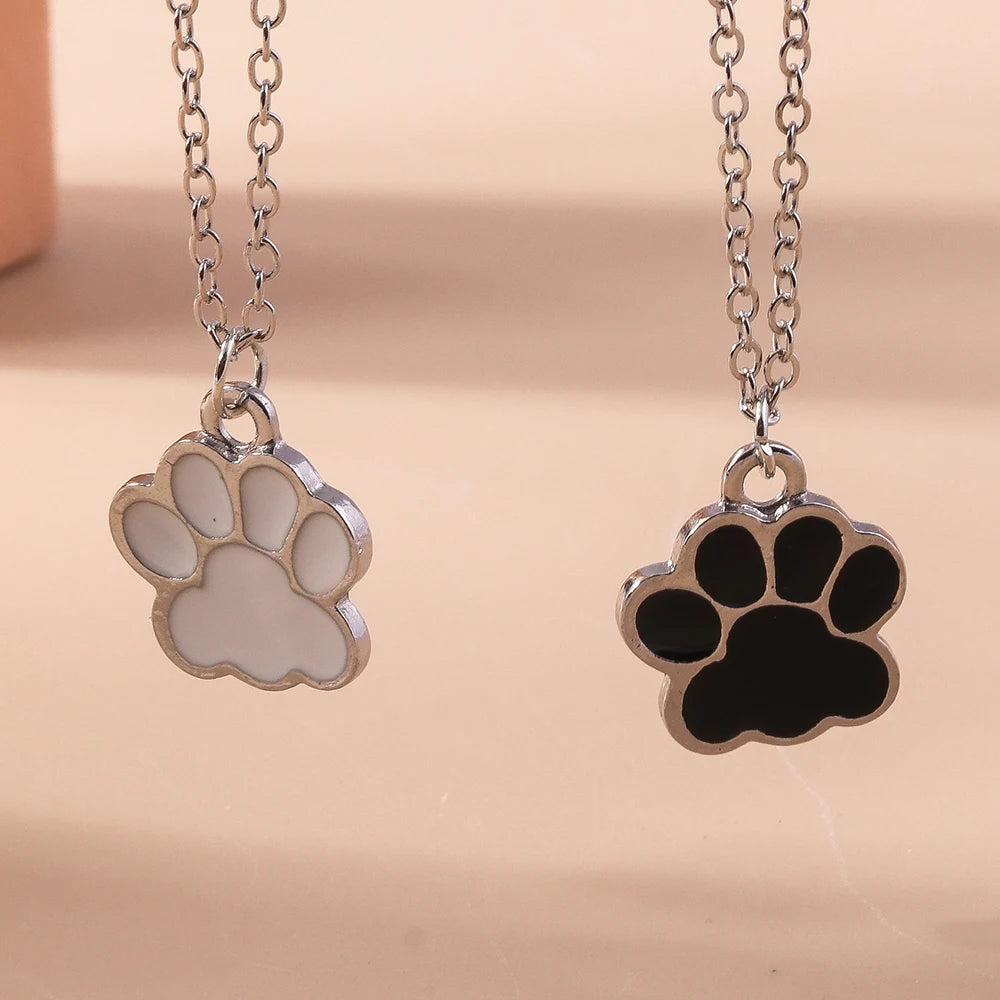 Paw print pendant necklace
