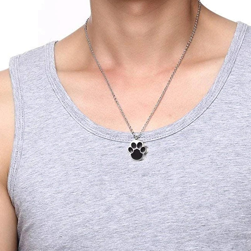 Paw Print Keepsake Urn Necklace
