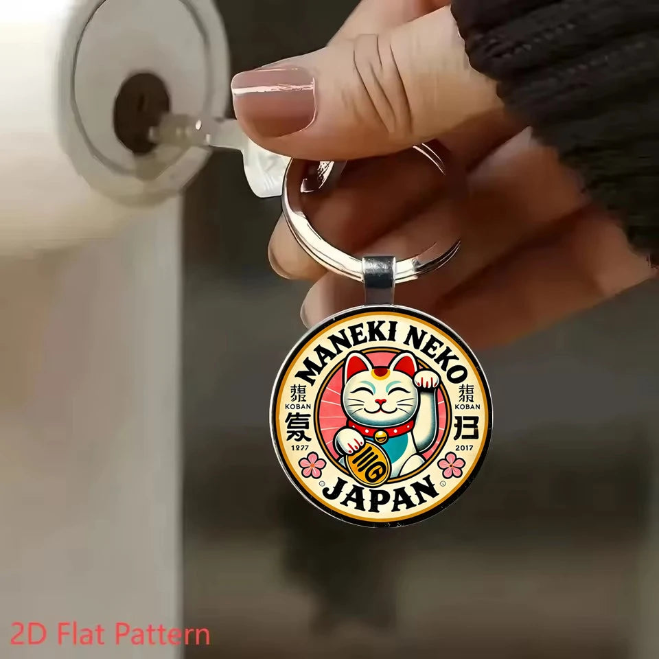 Maneki Neko Lucky Cat Keyring