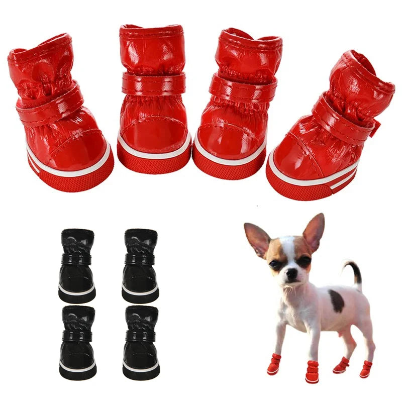 Fleece-Lined Winter Boots for Small Dogs