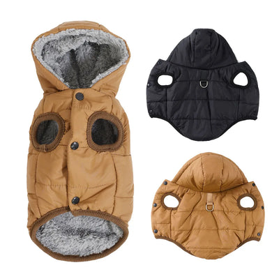 Hooded Fleece-Lined Dog Jacket