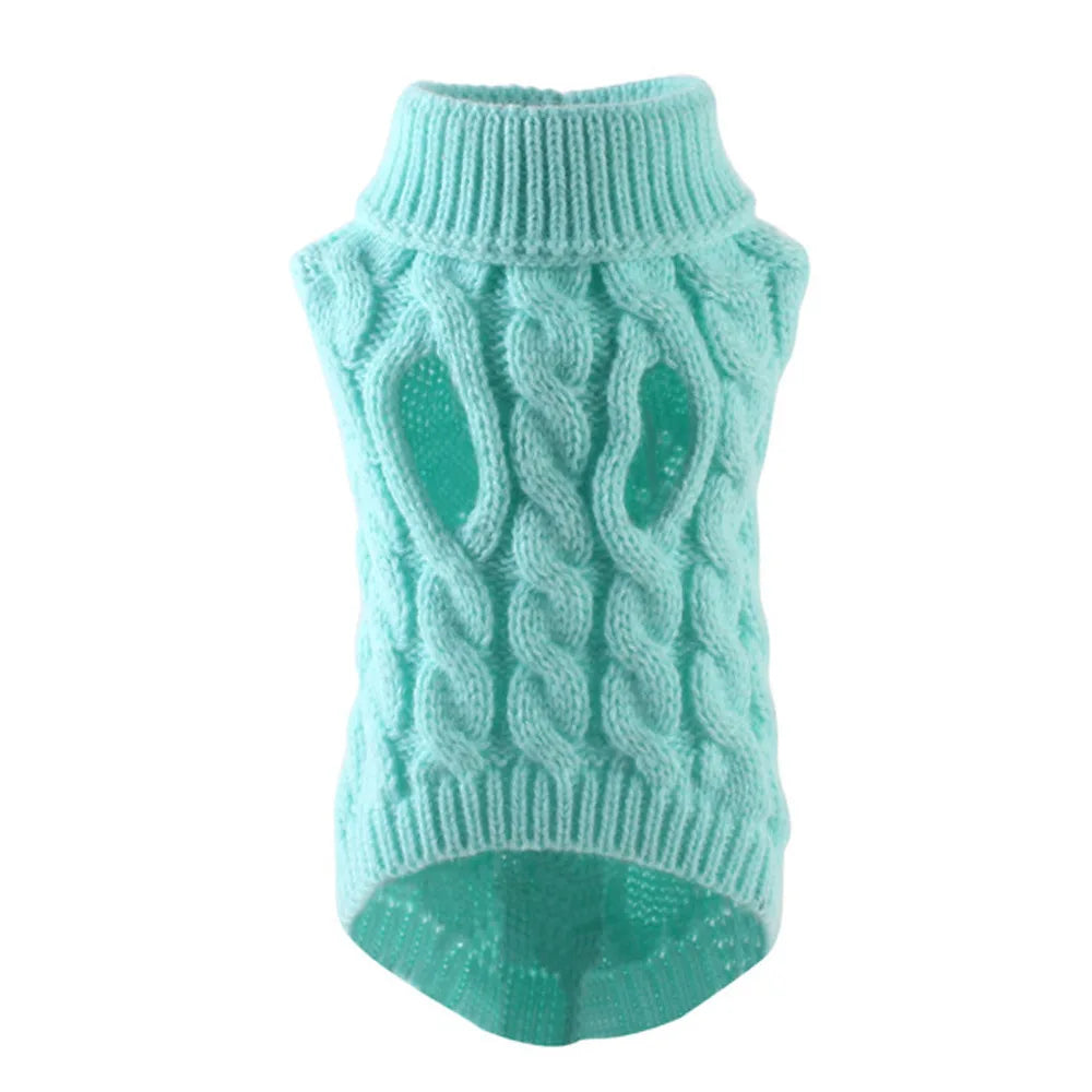 Cable Knit Jumper for Small Dogs - Cyan / S