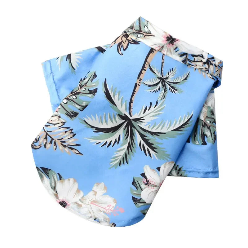 Hawaiian Shirt for Dogs and Cats - Blue Coconut Tree / XS