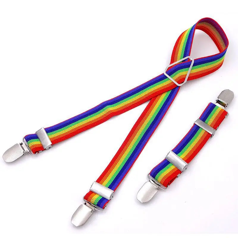 Dog Nappy Suspenders - Bright rainbow / S